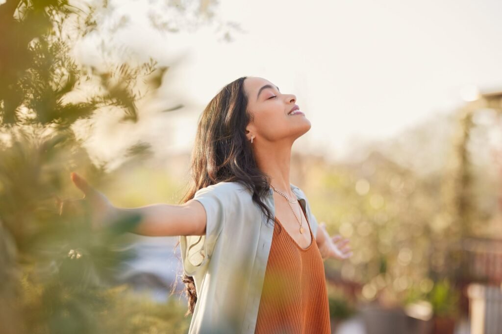 Woman shifting from a scarcity mindset to an abundance mindset